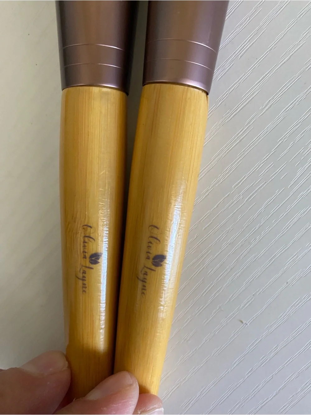 Olivia layne Bamboo Handle Powder Brush - Brown Bristles new without tags